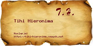 Tihi Hieronima névjegykártya